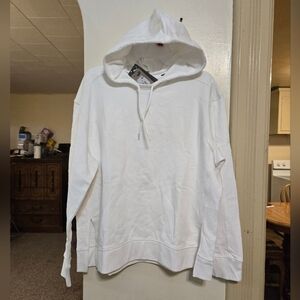 Brand new!! NWT women's Puma white embroidery logo sweatshirt hoodie size large